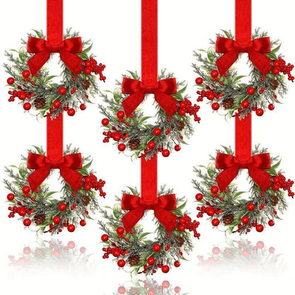 Mini Christmas Cabinet Wreaths (Set of 6)
